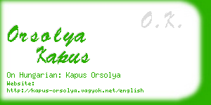 orsolya kapus business card
